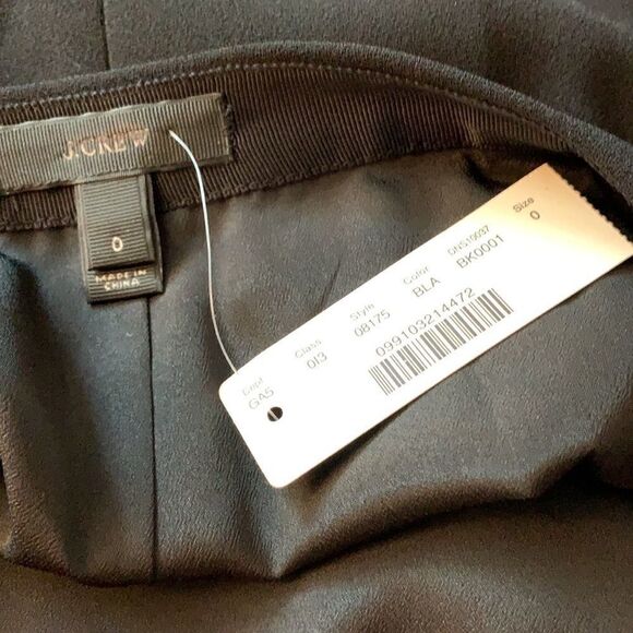𝅺nwt J Crew black suiting wrap skirt sz 0 - Picture 4 of 6